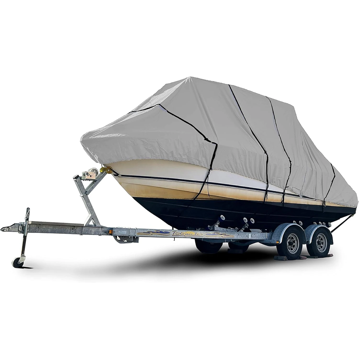 600D Heavy-Duty Waterproof Boat Cover Fade Tear-Resistant Fits 29-30ft T-Top Hardtop Marine-Grade Protection Custom DDP