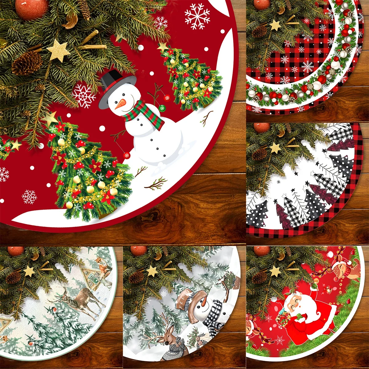 90/120cm Christmas Tree Skirts Plush Mat Christmas Decor for Home 2024 Tree Surround Base Mat Xmas Ornament New Year Gift 2025