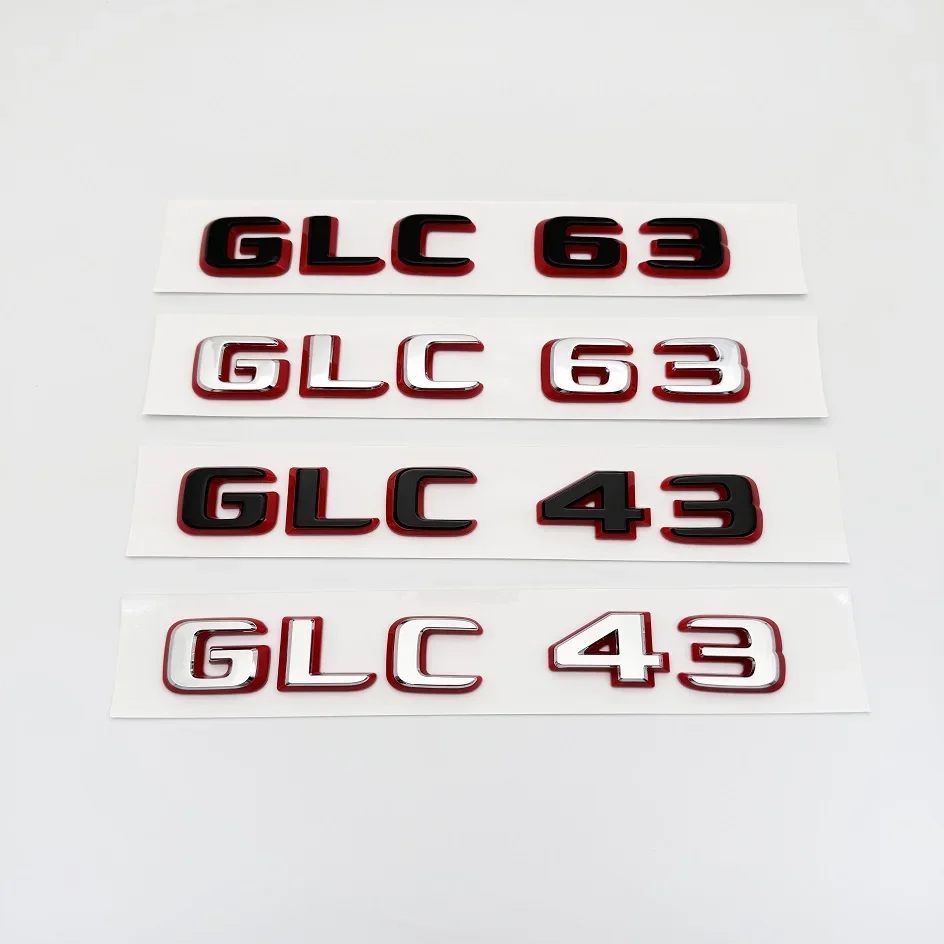 2024 New style Two tone Letters Numbers GLC43 GLC63 GLS63s Emblem for Mercedes Benz AMG X253 Car Trunk Nameplate Logo Sticker