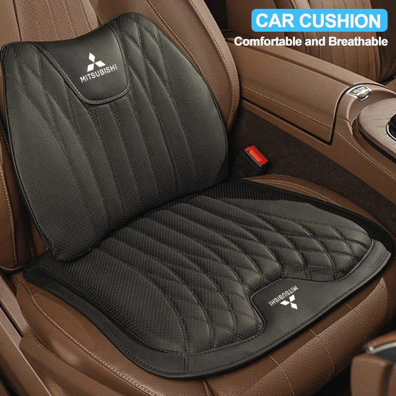 Leather Car Seat Cushion Lumbar Support Auto Interiors For Mitsubishi Eclipse Lancer Outlander ASX Colt I200 Space Delica Triton