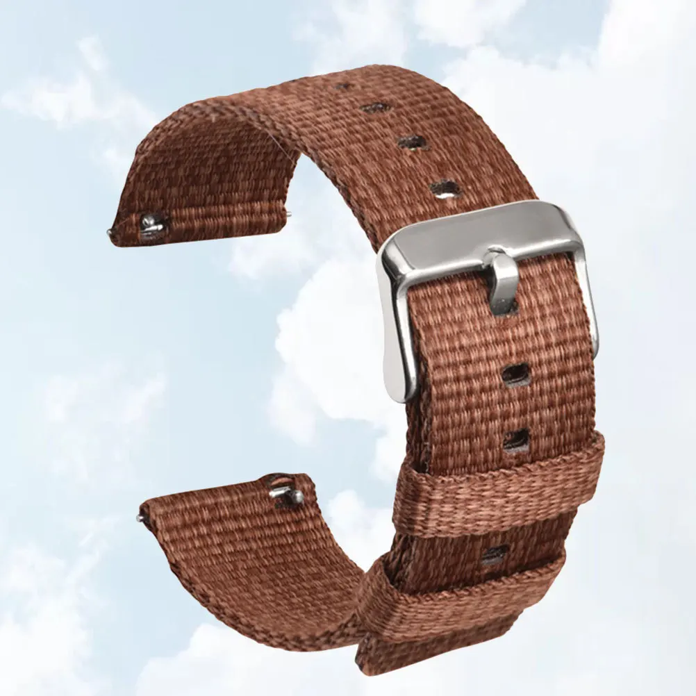 

1pc Canvas Watch Band Brown Durable Comfortable Fit Simple Design Replacement Strap For Galaxy Watch Watchstrap Band Strap