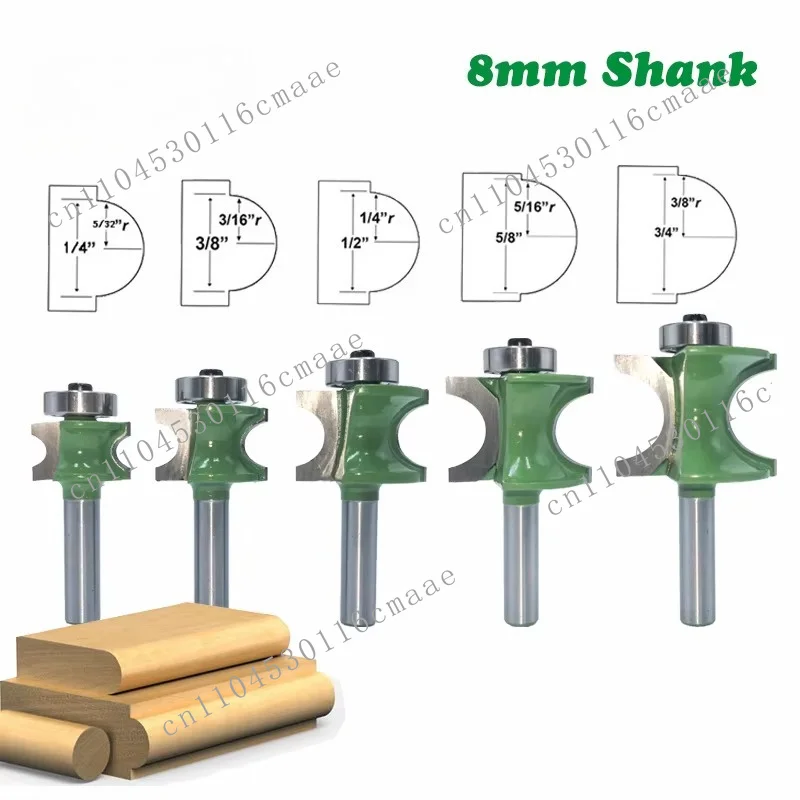 1 PC 8mm Shank Bullhead Semicircular Drill Bit End Mill Cutter Wood 2 Slot Bearings Woodworking Tool Milling Cutter MC02047