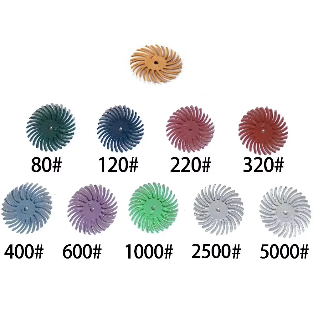 

200 pieces 1" Radial Bristle Disc with 1 mandrel Abrasive Brush For Jewelry Metal Polishing Rotary Tool Accessories