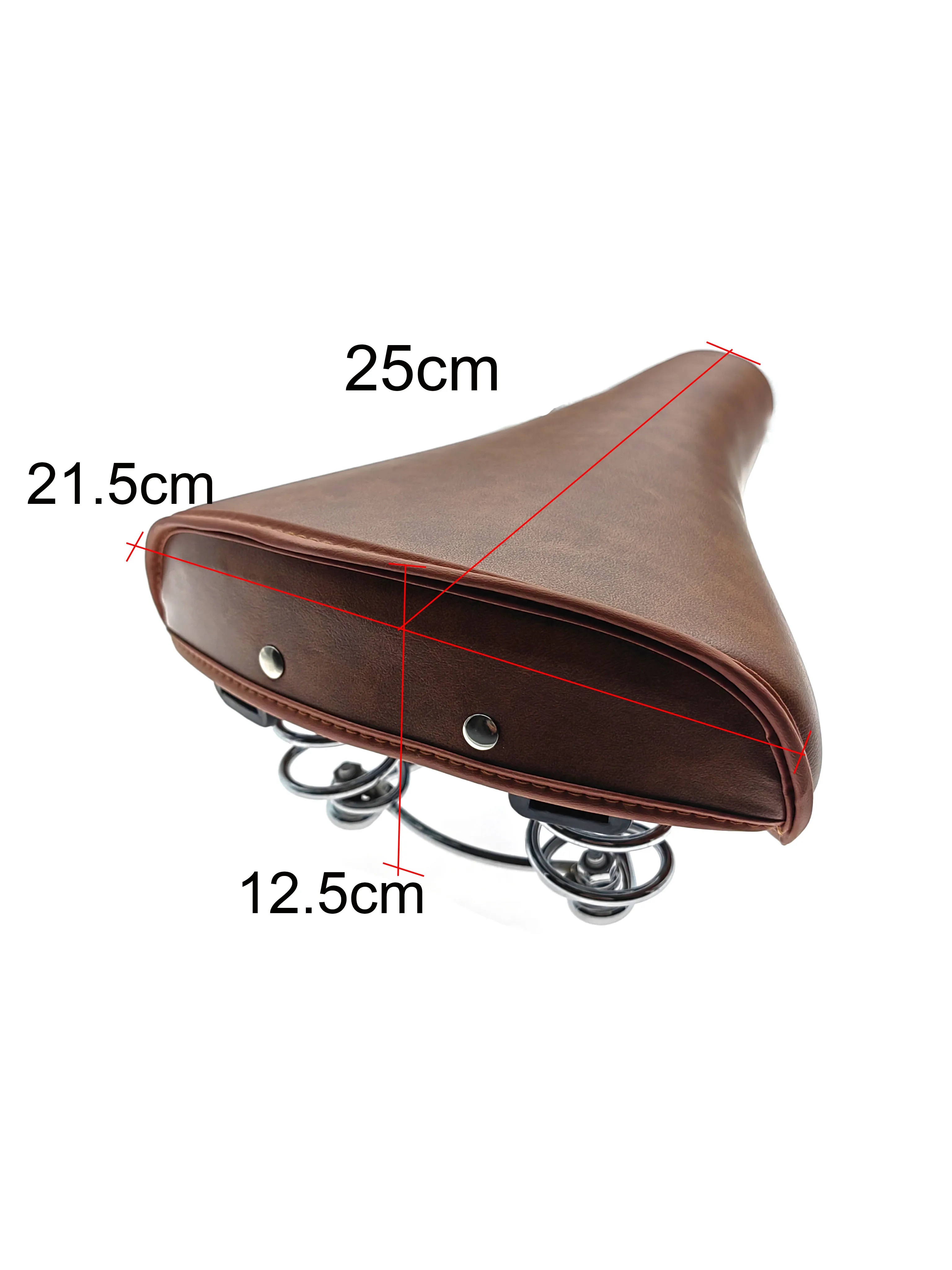 Retro Bicycle Saddle PU Leather Cycling Saddle Vintage Seat Custion Road Bike Saddle Classical Bike Seat with Spring bike part