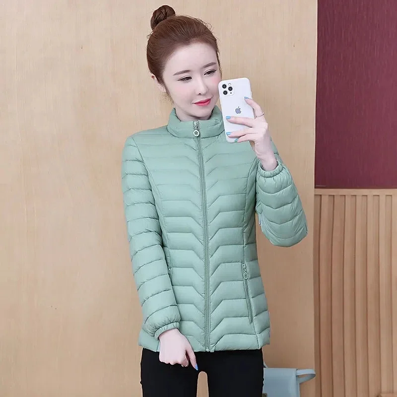 Fashion Women Puffer Jackets Ultralight Duck Down Cotton Jacket 2023 New Autumn Winter Long Sleeve Warm Coat Female Parka