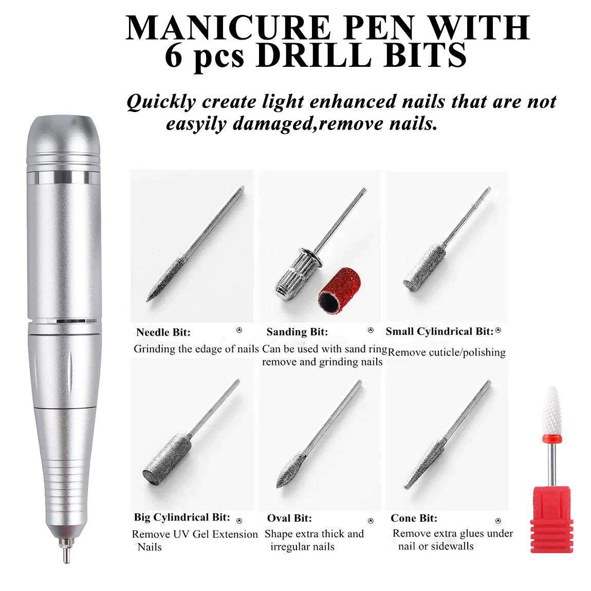 Nuovo 45000 giri/min Mini portatile trapano per unghie Set ricaricabile elettrico a basso rumore levigatrice per unghie per strumento salone di manicure