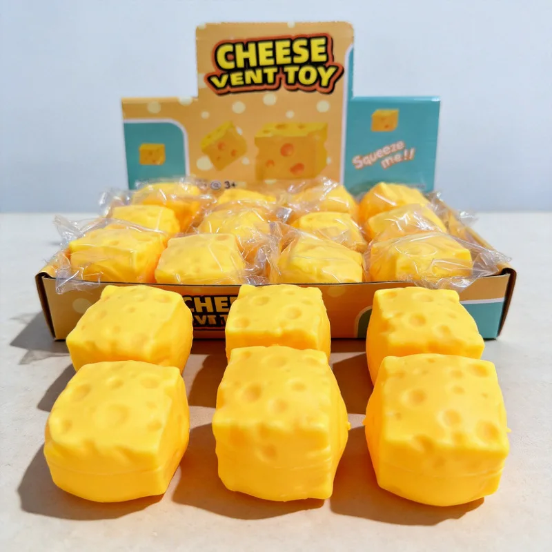 Juguete Antiestrés Realista en Forma de Cubo de Queso, Suave y Blandito, para Aliviar el Estrés y la Descompresión