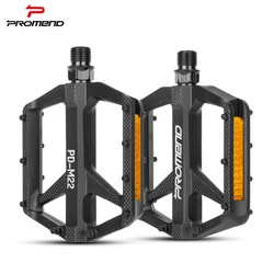 MTB Bicycle Ultralight Nylon Pedal Anti-Slip DU Bearing Wide Platform Pedal With Reflective Sheet MTB Bike Accessories Only 277g