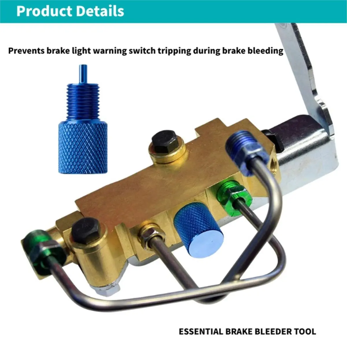Winter Essential Blue Brake Proportioning Valve Bleeder Tool, Valve Bleeding Tool for Combination Valves, PV2 PV4, Disc/Disc Dis