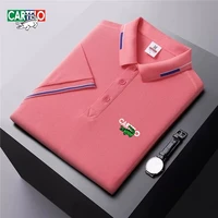 Polo de manga corta con logo bordado a la moda de alta calidad para hombre de verano, nueva moda, informal, transpirable, top fresco