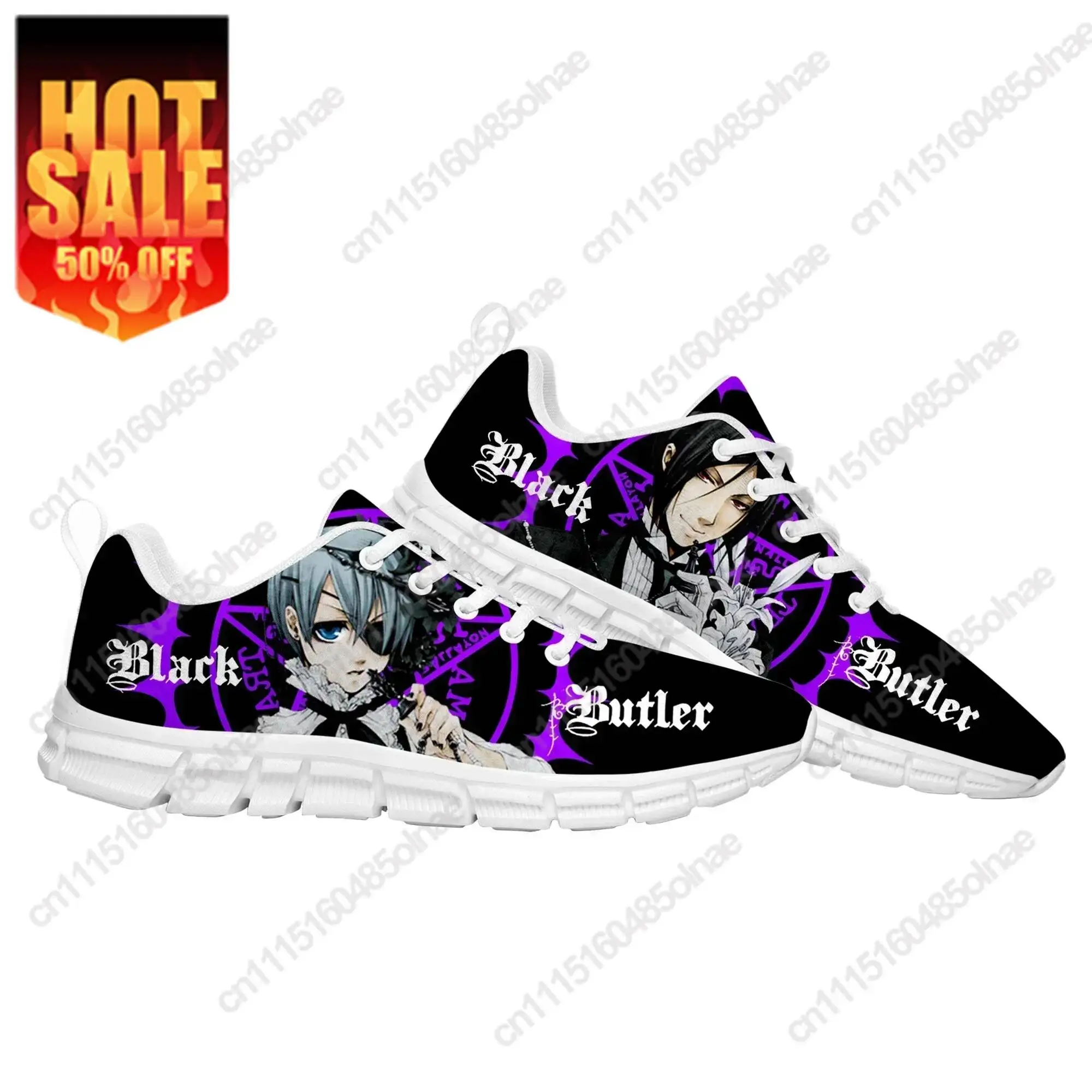 Black Butler Sports Shoes Mens Womens Teenager Comfortable Sneakers High Quality Japanese Anime Comics Sneaker Custom Shoe