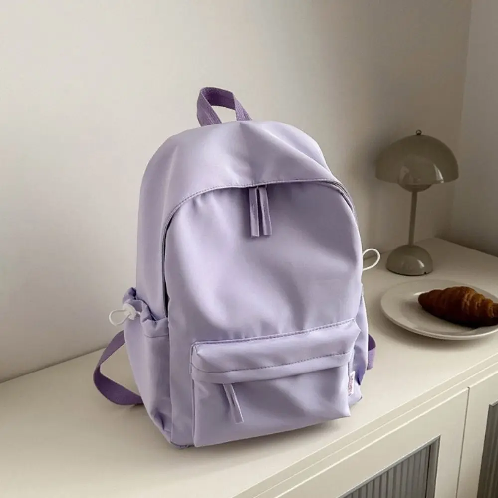 Zaino semplice in tinta unita, zaino in tinta unita, borsa a tracolla per studenti, stile coreano, zaino casual per studenti