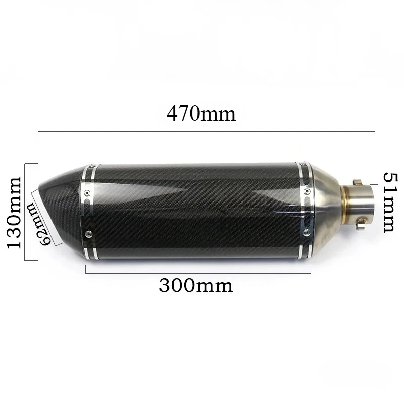 Carbon Fiber Exhaust Pipe Right Left Side Muffler DB Killer for Gsxr 750 Kawasaki Z1000 1290 500