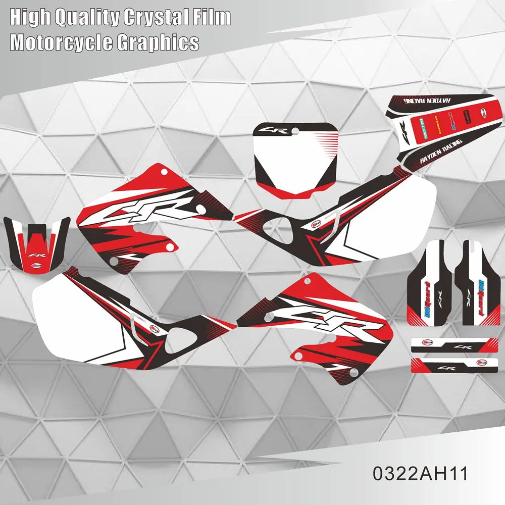 For Honda CR125 CR 125 1998 1999 CR250 CR 250 1997 1998 1999 Full Graphics Decals Stickers Motorcycle Background Custom Number