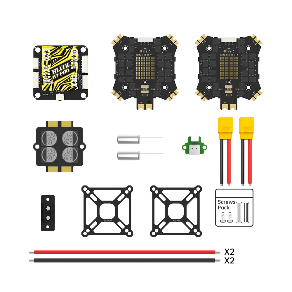 Zestaw iFlight BLITZ H7 Pro Combo z BLITZ E80 Pro 4-IN-1 ESC (z aluminiową osłoną CNC lub bez osłony aluminiowej CNC) do części FPV