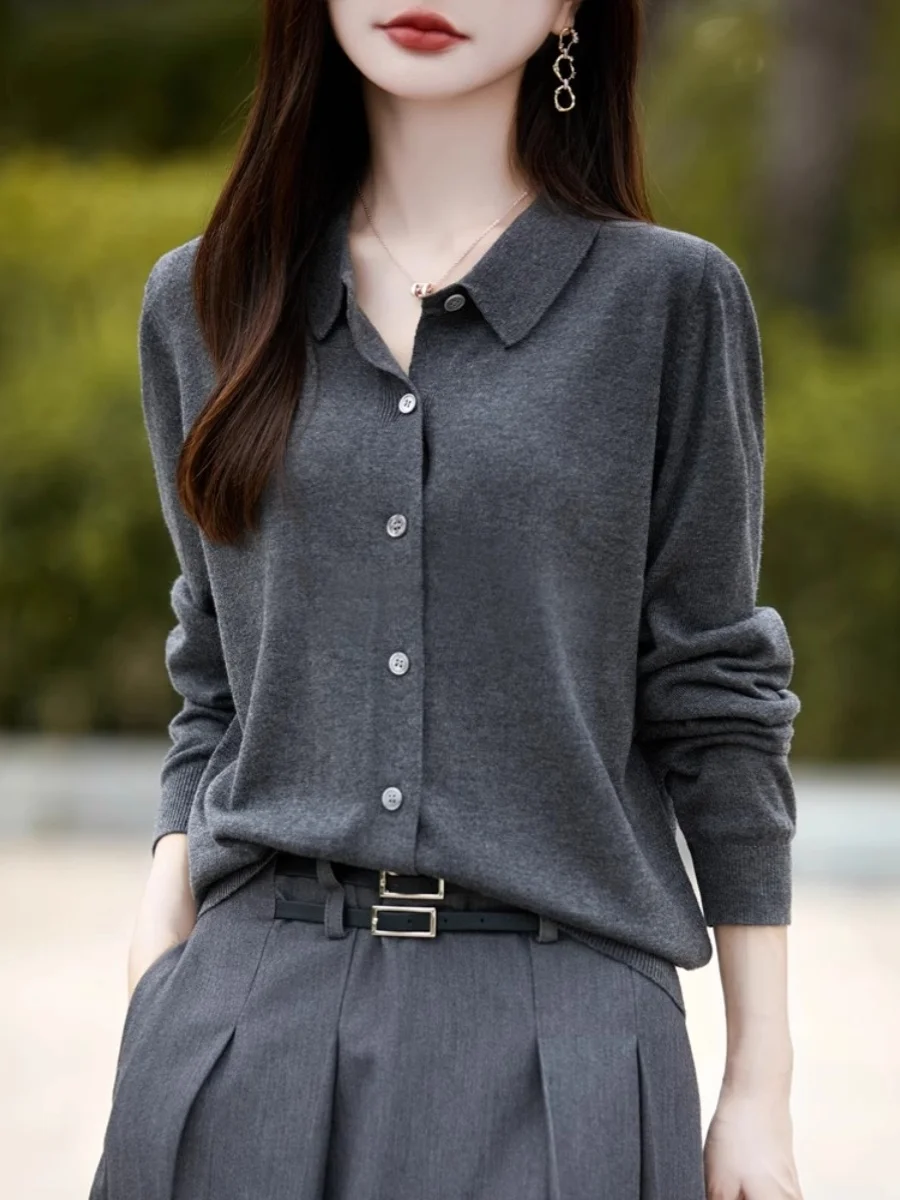 

Женский вязаный кардиган Long Sve Ne, модный теплый базовый слой, топ 2024, новый свитер из пряжи