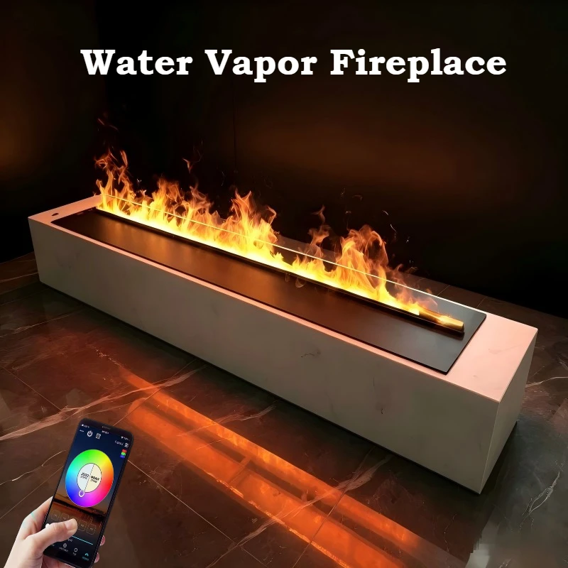 3D Water Vapor Fireplace with Adjustable Flame Speed Slow Motion to Fast Flicker Effect instant steam fireplace firebox firepit