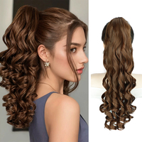 20inch Ponytail Extension Synthetic Claw Clip in Ponytail Extensions Long Curly Wavy aw Clip on Pony Tails Hairpiece for Women
