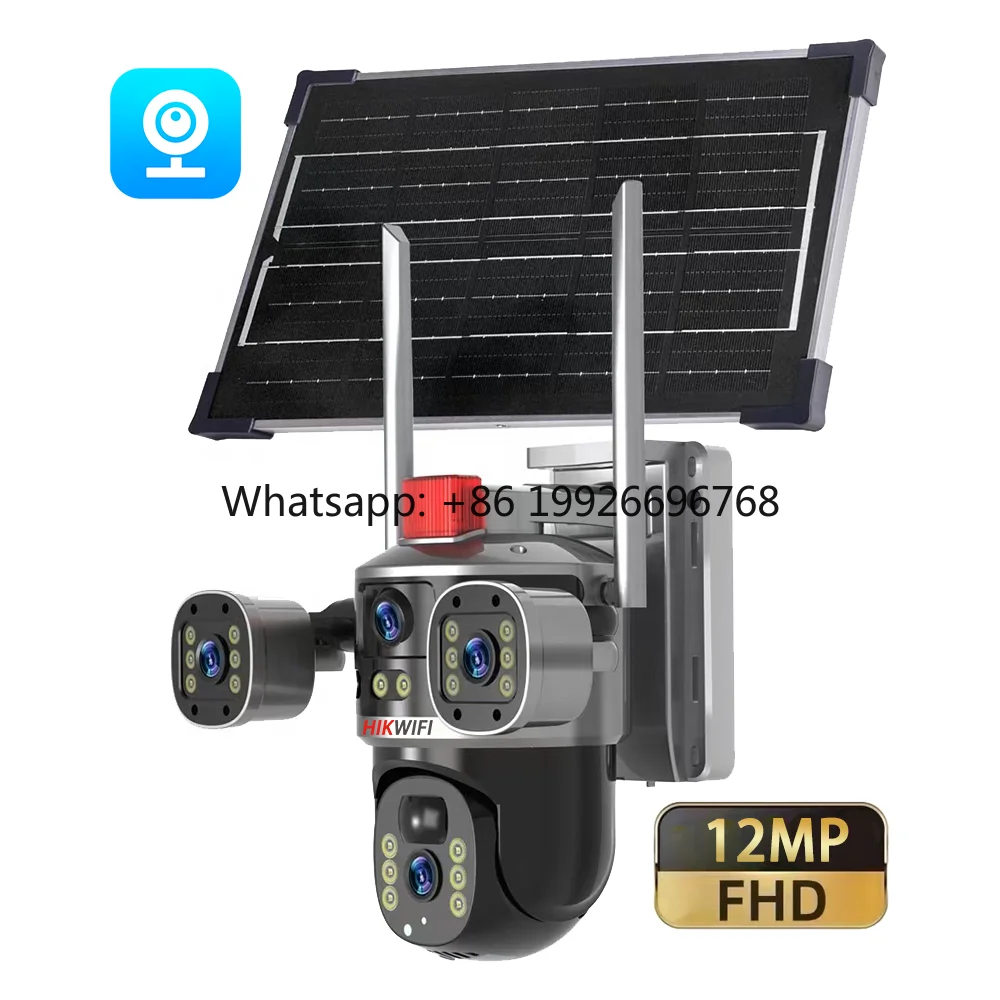 4MP Eseecloud V380 Pro Solar Powered Wireless 4G WiFi PTZ Camera 4K Outdoor Security 4G Sim Card Solar CCTV Camera