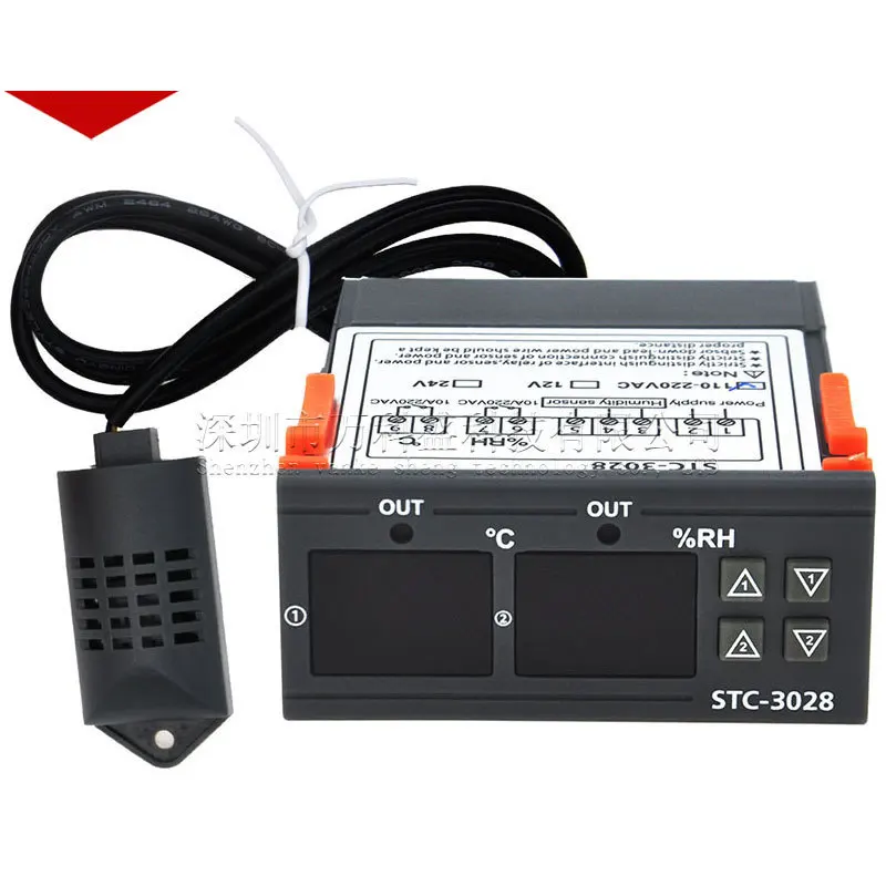 10 قطعة-Stc-3028 ذكي شاشة ديجيتال جهاز التحكم بدرجة الحرارة والرطوبة تربية حضانة درجة الحرارة ومقياس الرطوبة #5