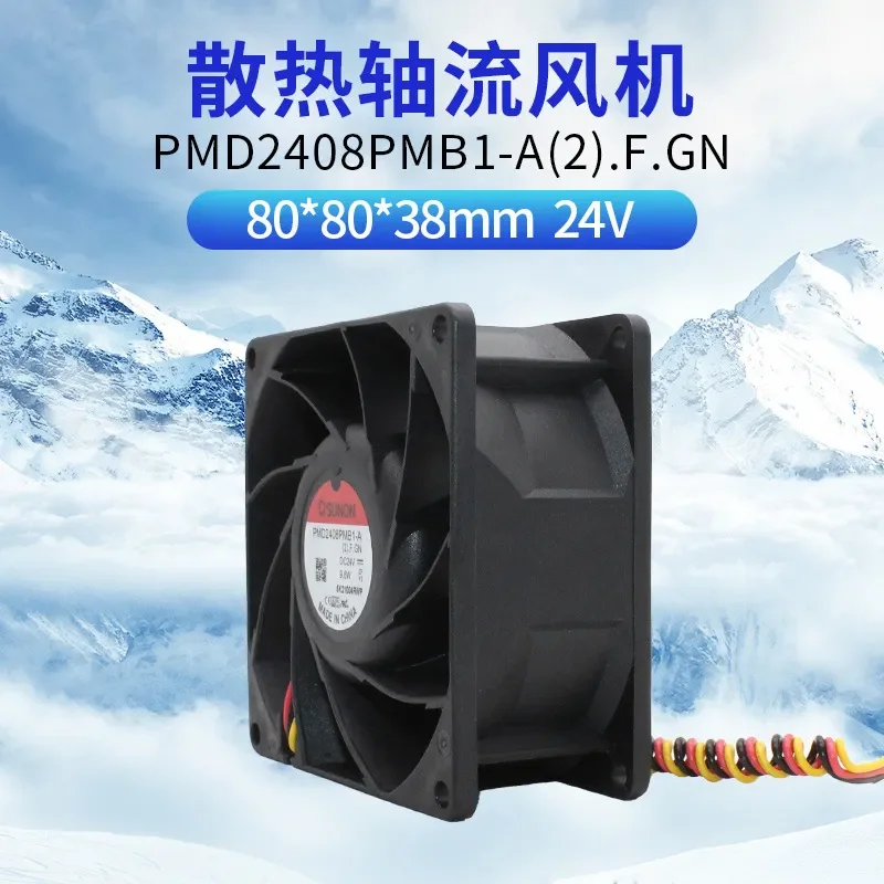 PMD2408PMB1-A F.GN 24V 9.6W 8038 SUNON 8cm Wind Inverter Fan for Electronic Devices