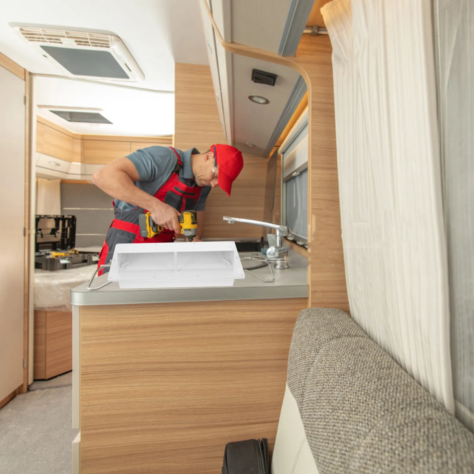 

Vent Cover Floor Register Heavy Duty ABS Rectangle Large Size Multi Purpose Air Vent for Central Air Conditioning Rv Boat Range