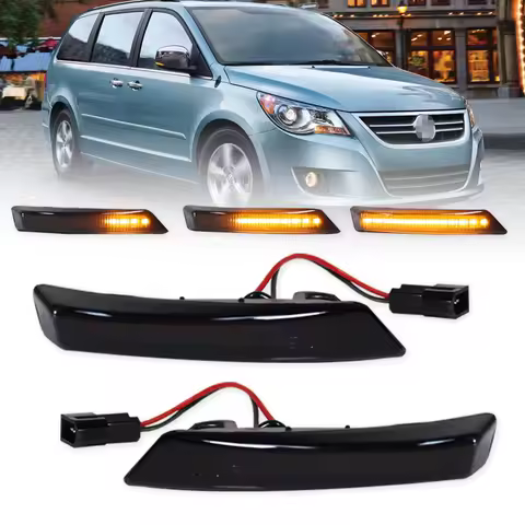 For Chrysler Town &amp; Country Dodge Grand Caravan Dynamic Side Mirror Lamp Amber Turn Signal Light 2008-2018