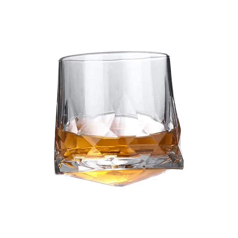 Novel Creative Thick Crystal Whiskey Tumbler Glass Spinning Tops Design Hammer Glasses Of Wine Brandy Cup Wineglass