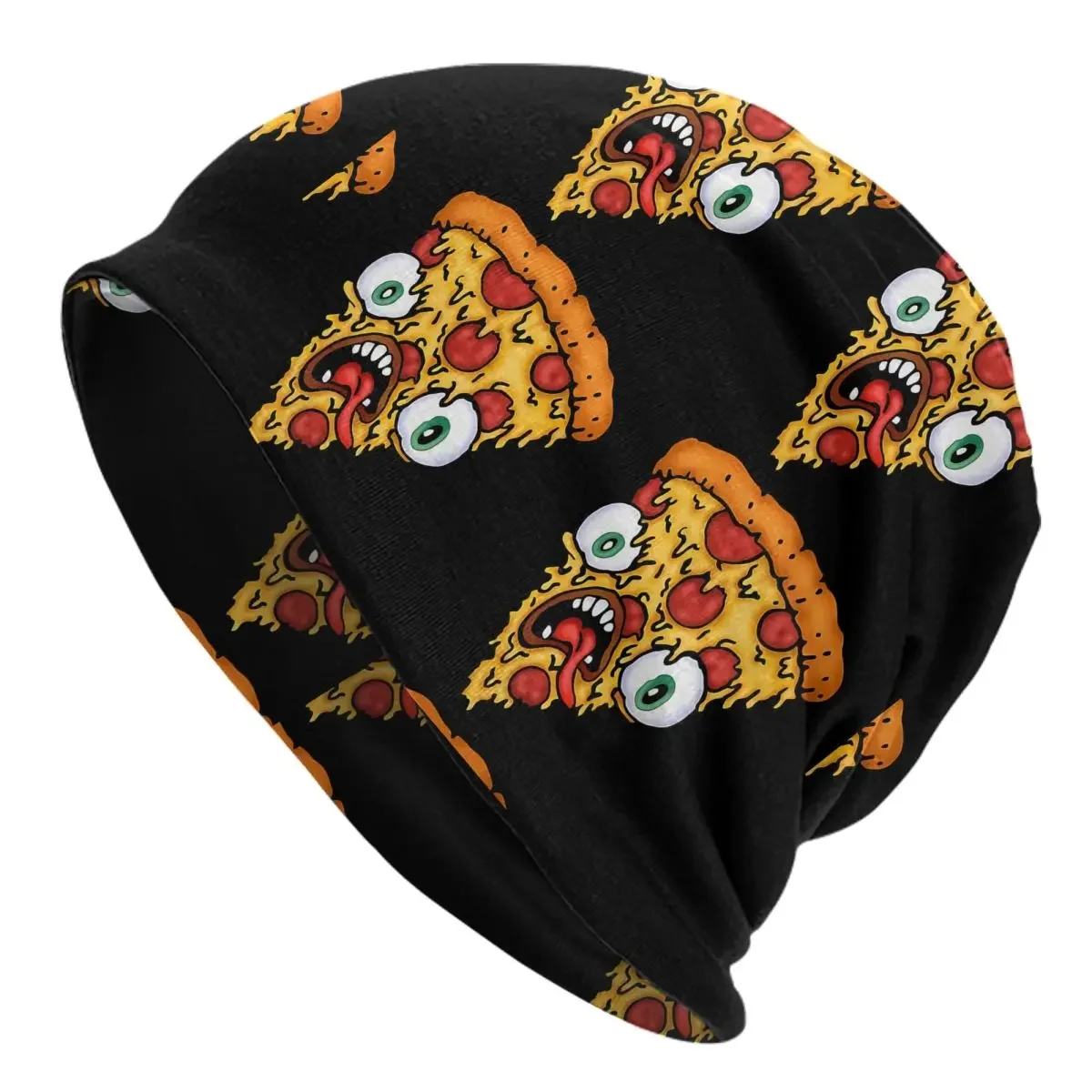 Zombie Pizza Sticking Its Tongue Out Bonnet Homme Fashion Thin Hat Zombie Skullies Beanies Caps For Men Women Cotton Hats