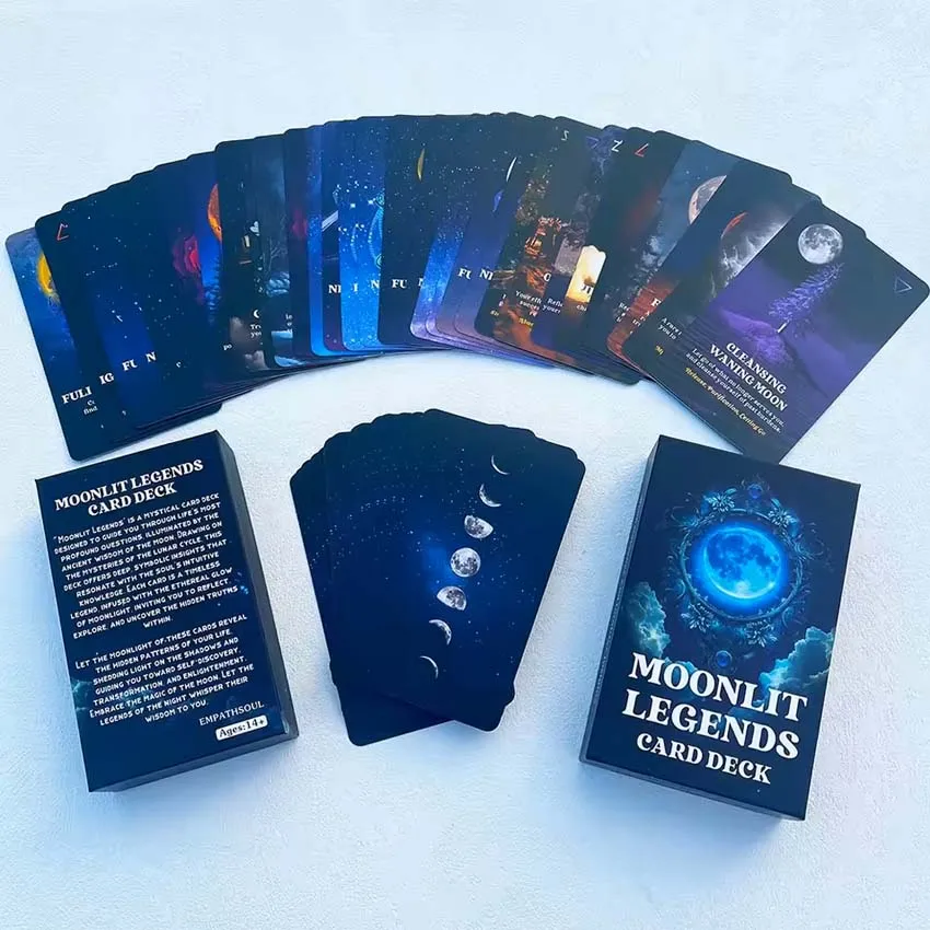 Moonlit Legends Oracle Cards Moon Messages Card Games 57-Cards 12x7cm