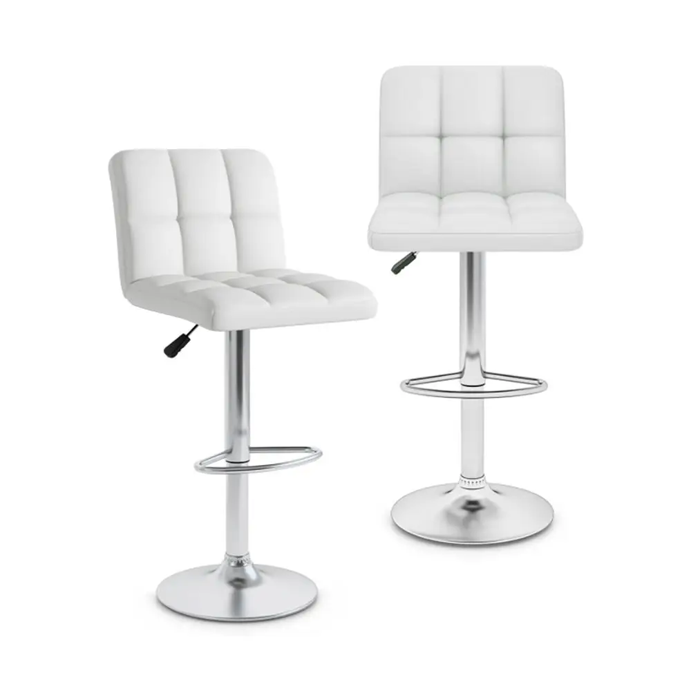Modern Bar Stools Set of 2 with Back and Heavy-duty Metal Base and Footrest
