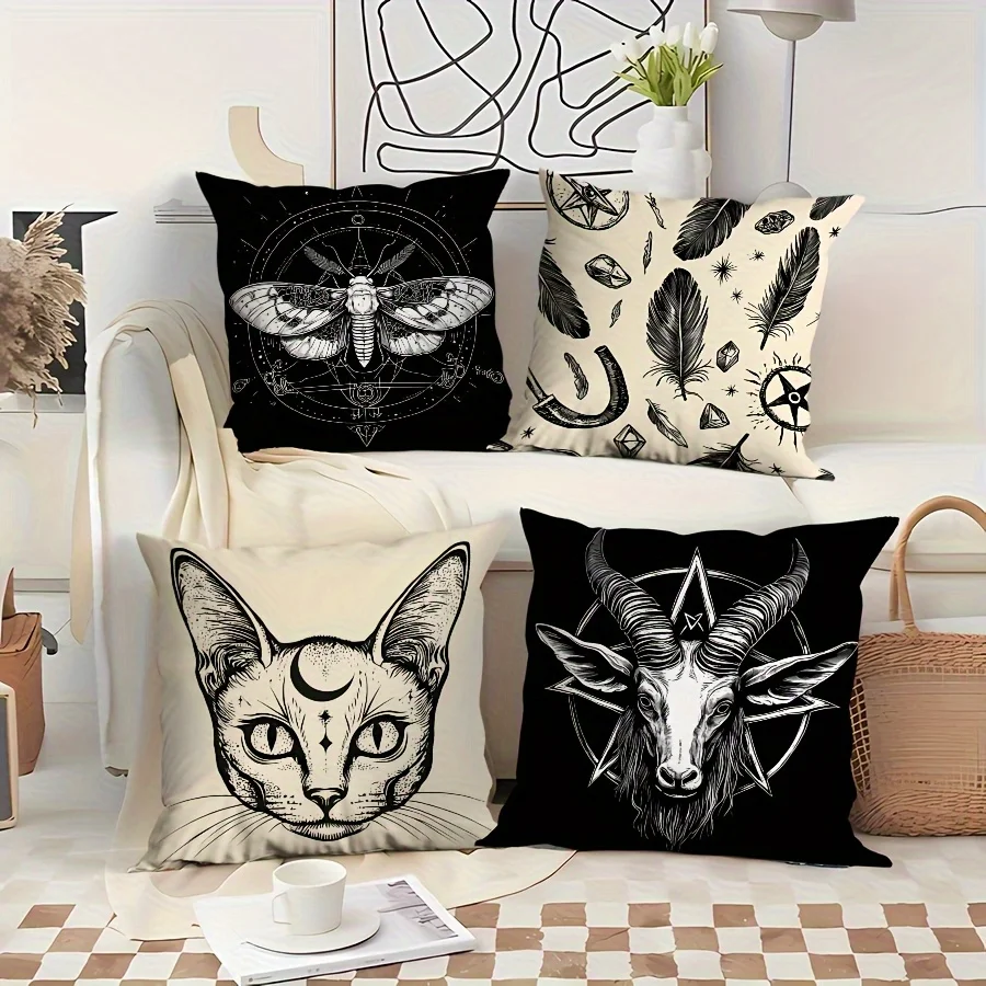 Mysterious symbol elements digital printing pillow cover Short plush Suitable living rooms bedrooms sofas throw cushion cover