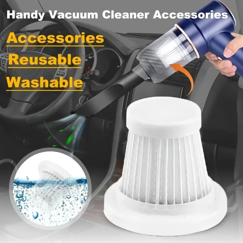 6-piece washable handheld vacuum cleaner filter set, suitable for cordless car vacuum cleaners and high-efficiency filters