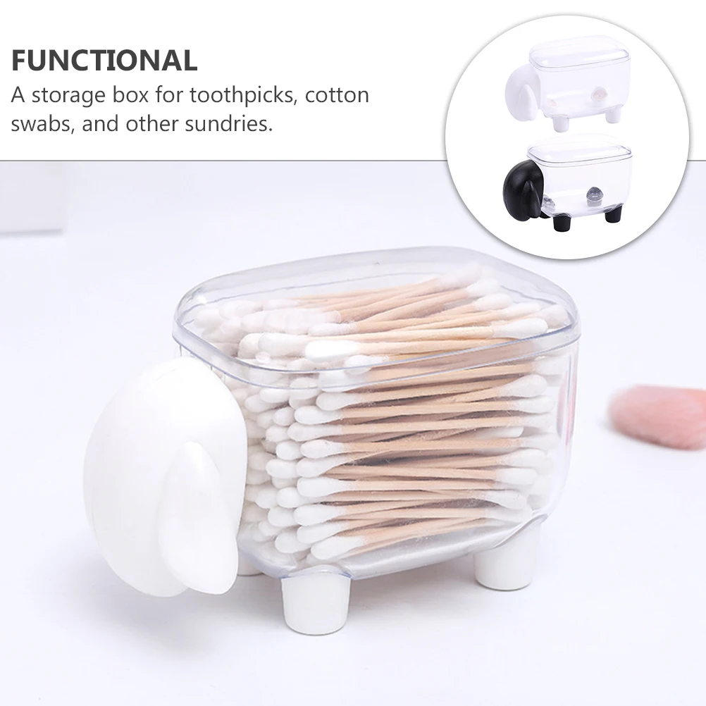 

2Pcs Desktop ganizer Plastic Storage Box Toothpicks Swabs Sundries Transparent Easy Clean Coffee Shops Restaurants