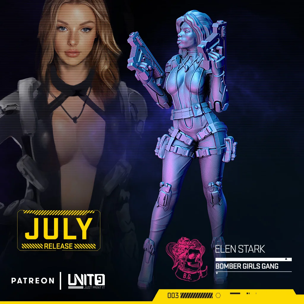 Miniatur tak terbatas Resin Model tak ada takut gadis Cyberpunk gaya Unpainted