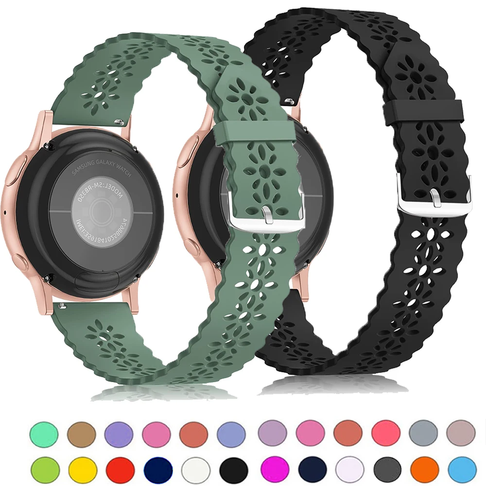 Sport Lace band for samsung galaxy watch 4/5/5 pro/6 classic/Active 2 silicone 20mm 22mm strap women bracelet huawei gt 4-3-2-2e