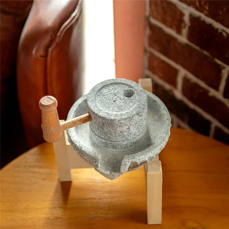 GYTB-Nostalgiczny Młynek Retro Dekoracyjny Obiekt Mały Kamieniarnia Dekoracja Domu Naturalne Ozdobne Małe Ozdoby