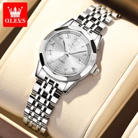 OLEVS, reloj de pulsera elegante a la moda para mujer, reloj de lujo de alta calidad para mujer, reloj de cuarzo informal de acero inoxidable Original para mujer
