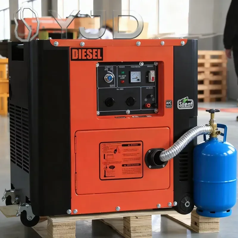 Portable Home Diesel Genset 5kw 5kva 10kw Soundproof Single Phase Auto Start Remote ATS Compatible LPG Natural Gas