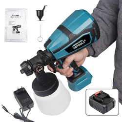 1000ML Electric Spray Gun High Power Cordless Paint Sprayer HVLP Auto Furniture Steel Coating Airbrush For Makita 21V Battery