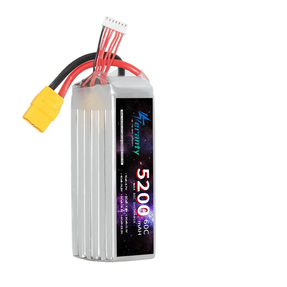 6S 5200mAh Lipo Battery 22.2V 60C Softcase with EC5 Plug for RC Car FPV Drone Desert Truck RC Racing Hobby Parts XT60 T XT90