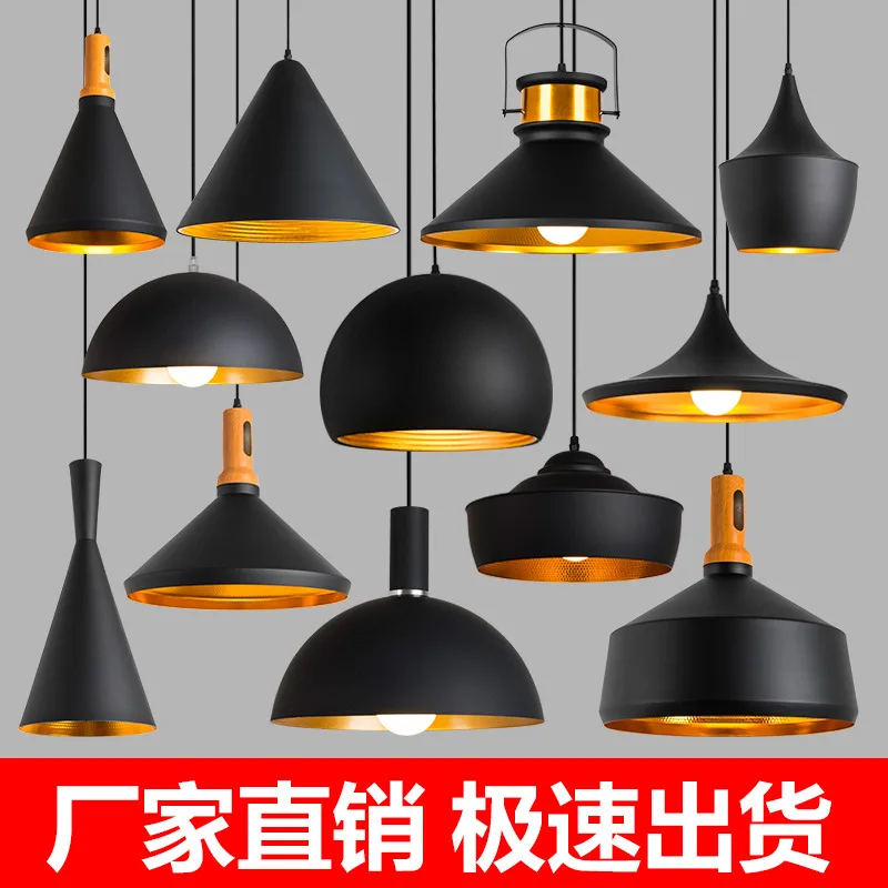 

Nordic Retro Industrial Black Ceiling Pendant Lamp E27 for Restaurant Dining Table Bar Decorative Lighting Fixture
