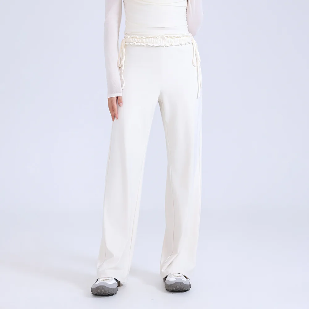 Colorful Lace Wide Leg Sports Pants, Loose and Slimming Sports Pants, Outdoor Running Pants, Straight Leg Pants for Women