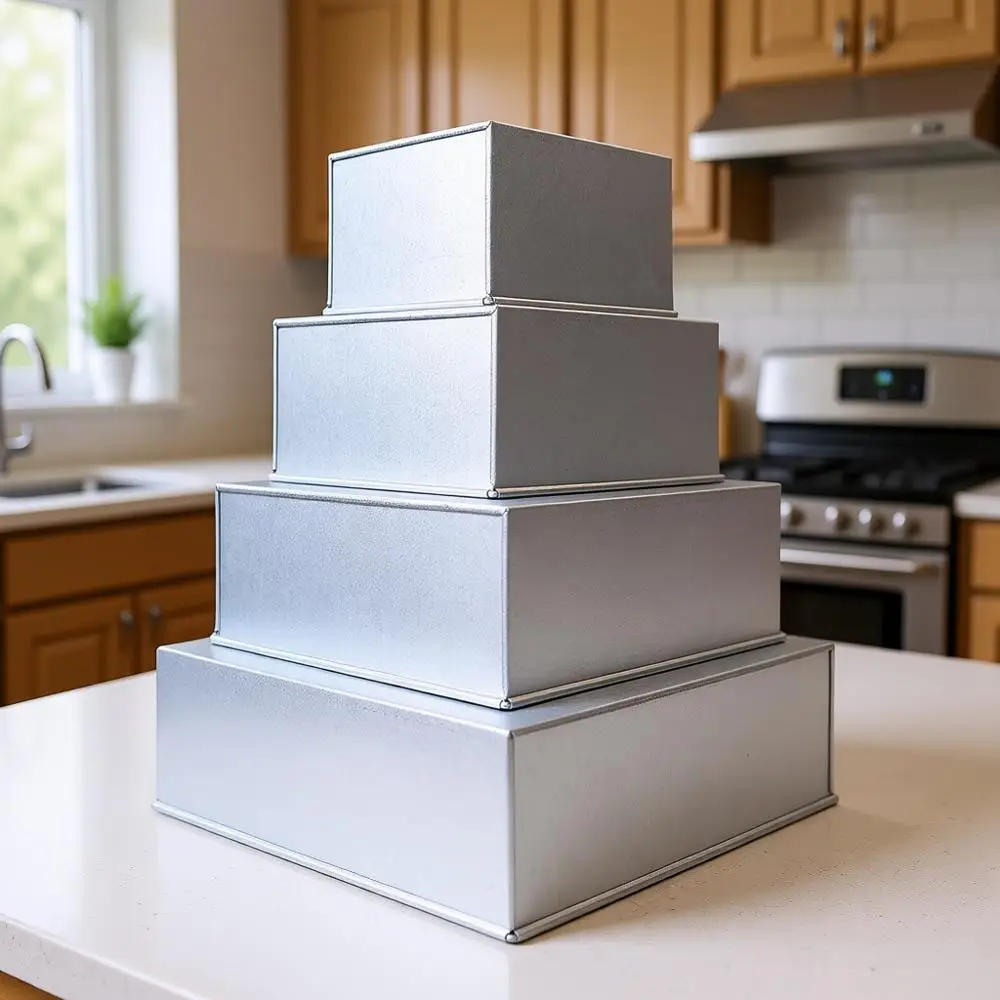 

Набор многоярусных квадратных форм для выпечки, глубокие, 6, 8, 10, 12 дюймов, для дней рождения и свадеб