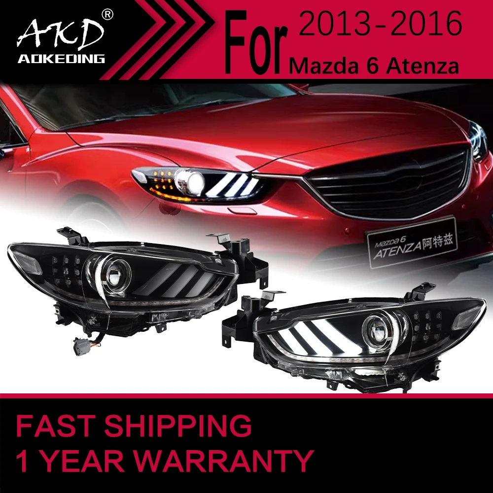 

Car Lights for Mazda 6 Atenza LED Headlight 2013-2016 Mazda6 Head Lamp Drl Projector Lens Automotive Accessories