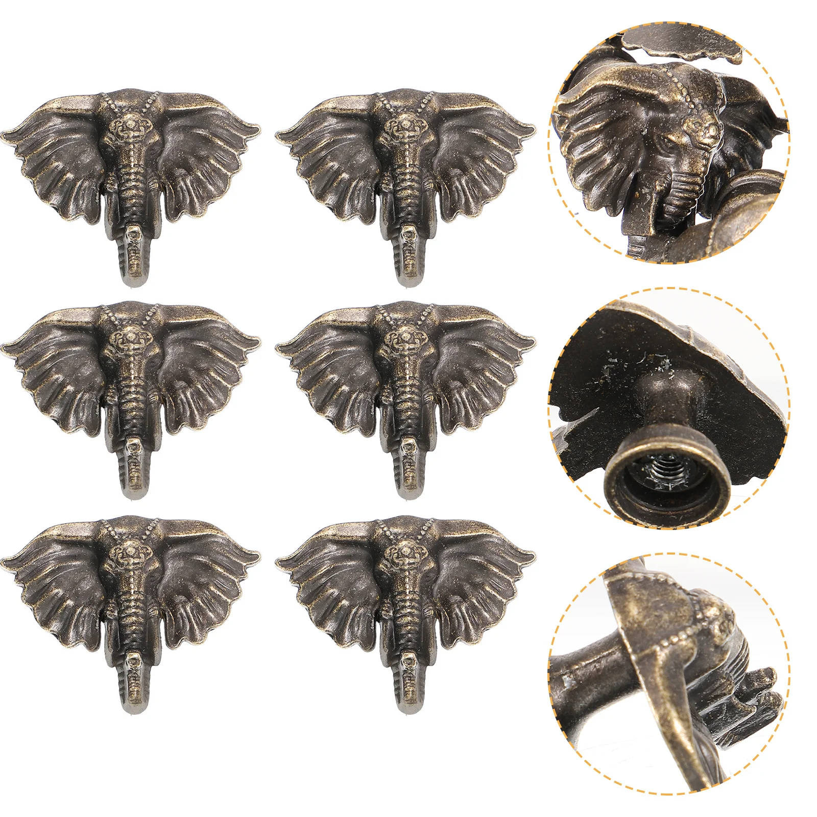 

10Sets Animal Head Drawer Pull Handles Vintage Style Zinc Alloy Cabinet Knobs Dresser Handles for Cabinets Drawers