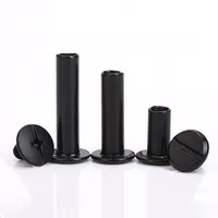 Tornillos Chicago de encuadernación de Metal, remaches de tachuelas negros mate, tornillo de cinturón ranurado para álbum de fotos, menú de escritorio, sujetadores de billetera, 10 Uds.