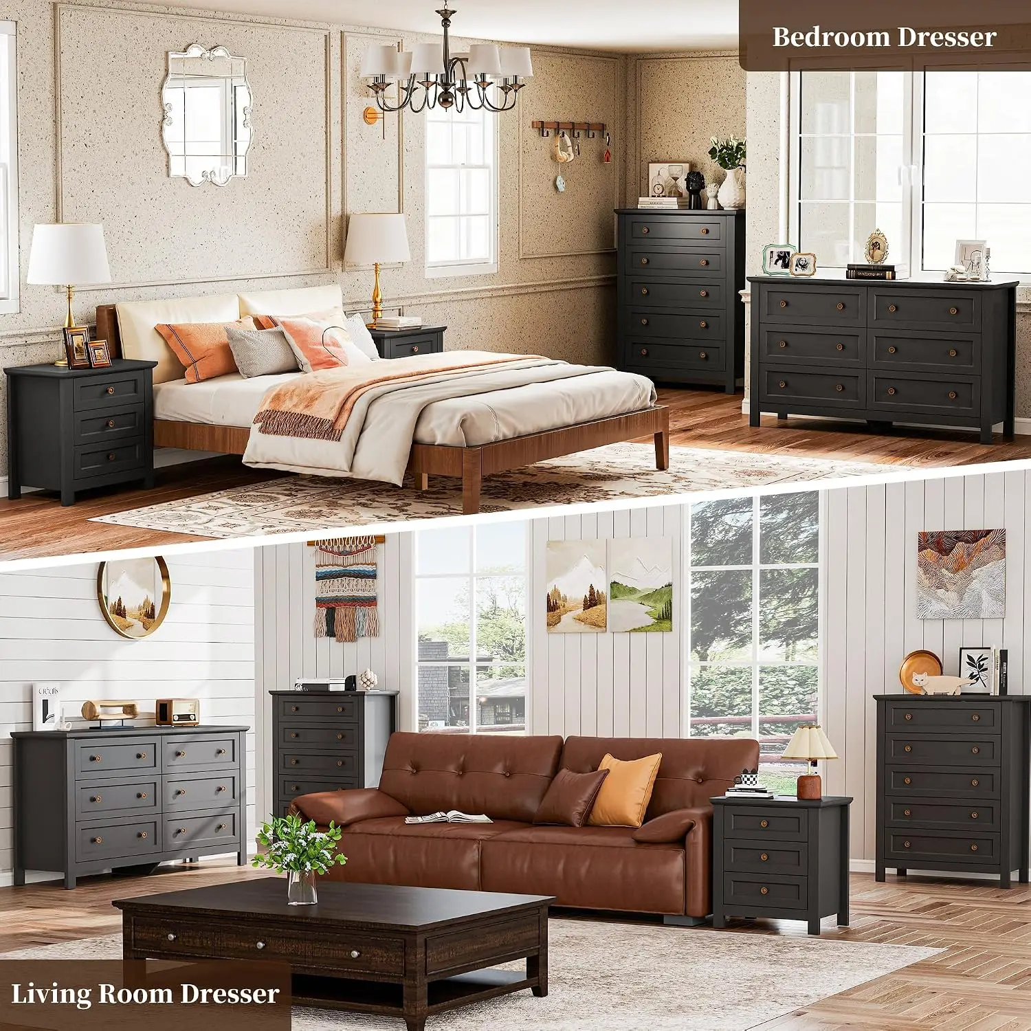 4-Piece Farmhouse Bedroom Furniture Set 5
