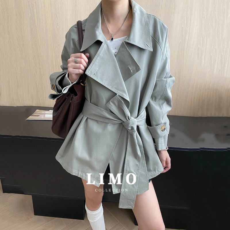 

LIMO Elegant 2025 Women'sTrench Coat with Belt Polyester Cotton Blend Chic Office Work Wear Windbreaker for Fall Winter Season