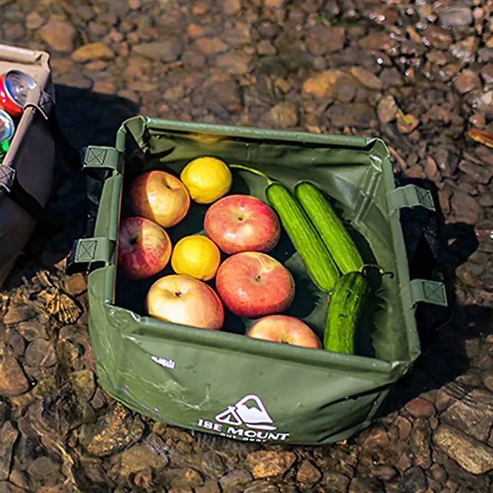 Water Bucket  Practical Multifunctional Large Opening  Travel Square Folding Water Bucket for Picnic